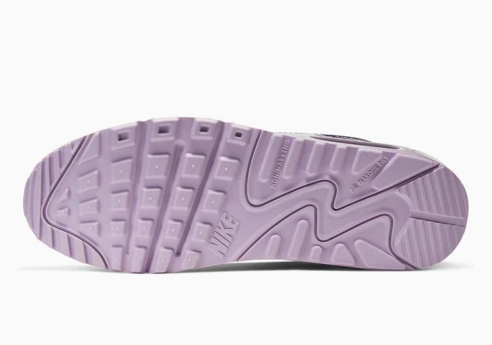 Nike Air Max 90 Leather Gris Partícula Lila Helado para Mujer