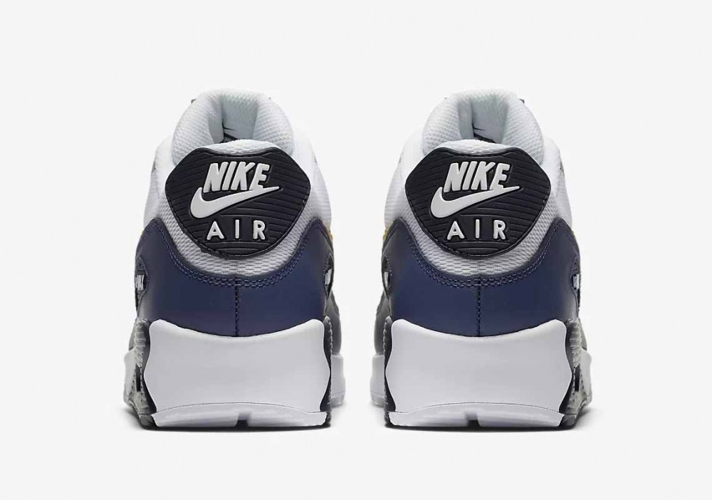 Nike Air Max 90 Essential Michigan Blanco Azul Recuerdo Hombre y Mujer
