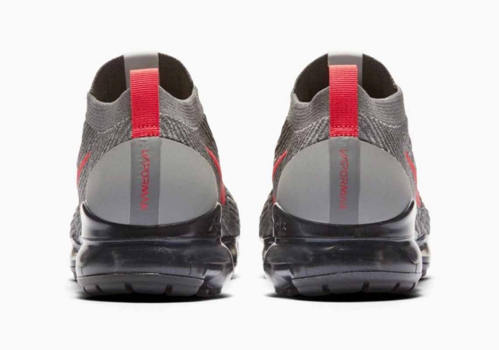 Nike Air VaporMax Flyknit 3 Gris Hierro Pista Rojo para Hombre y Mujer