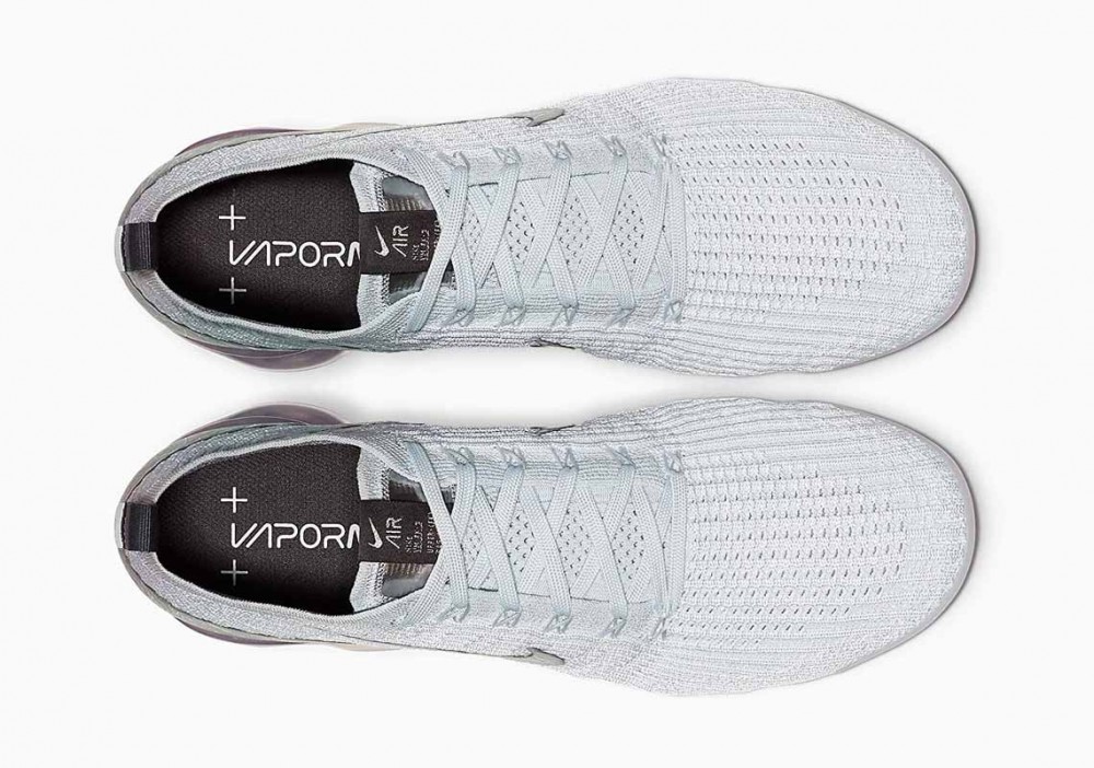 Nike Air VaporMax Flyknit 3 Blanco Reflejar Plata para Hombre y Mujer