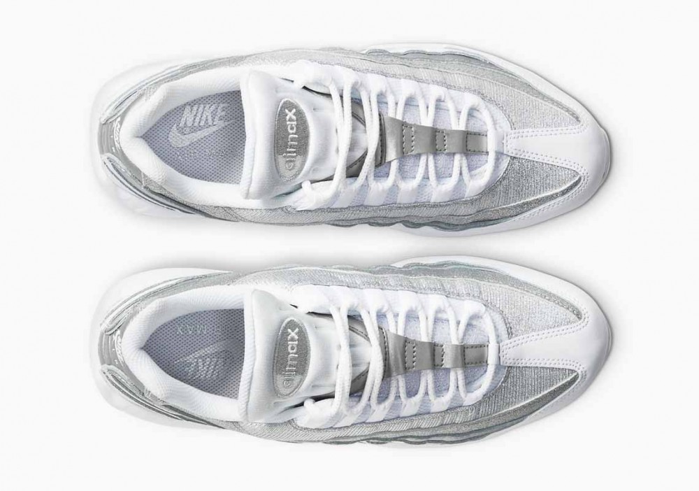 Nike Air Max 95 Blanco Plata Metálica para Hombre