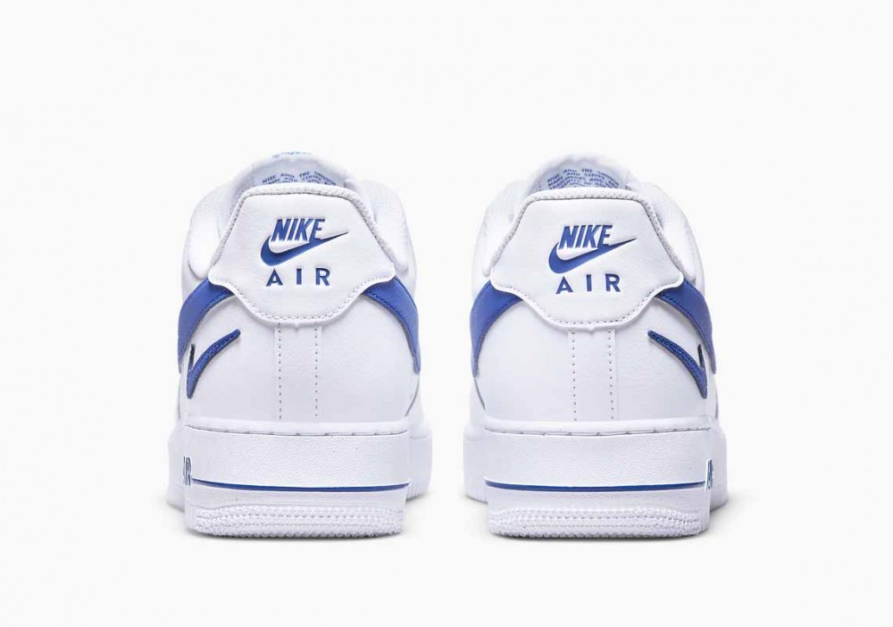 Nike Air Force 1 '07 FM Cortar Swoosh Blanca Juego Azul Real para Hombre y Mujer