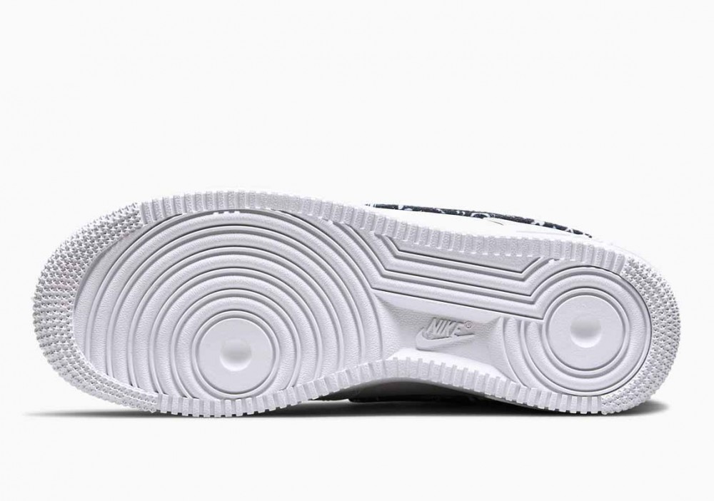 Nike Air Force 1 Bajo '07 Essential Blanca Paisley Negra para Hombre y Mujer