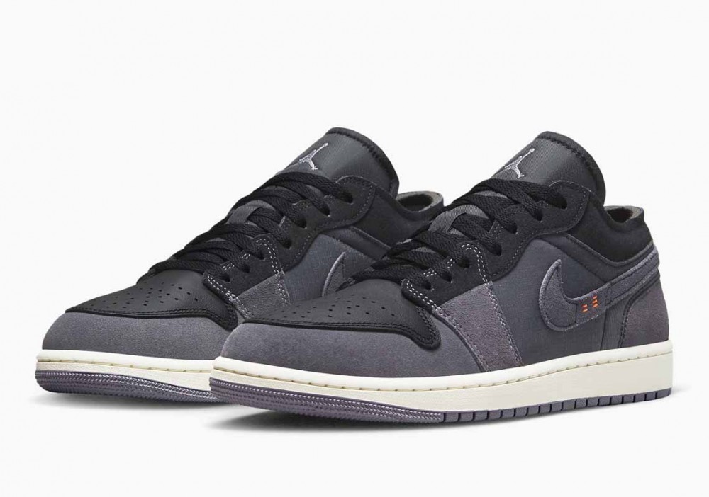 Air Jordan 1 Low Craft Inside Out Negro Gris para Hombre y Mujer