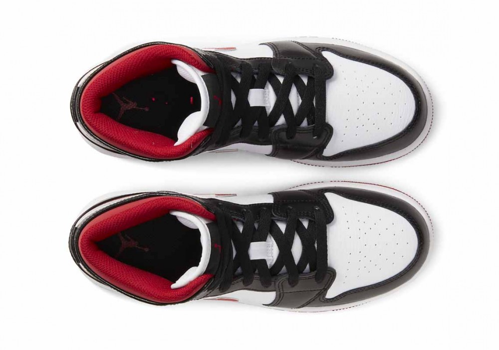 Air Jordan 1 Mid Metálico Rojo Plata Toe para Hombre y Mujer
