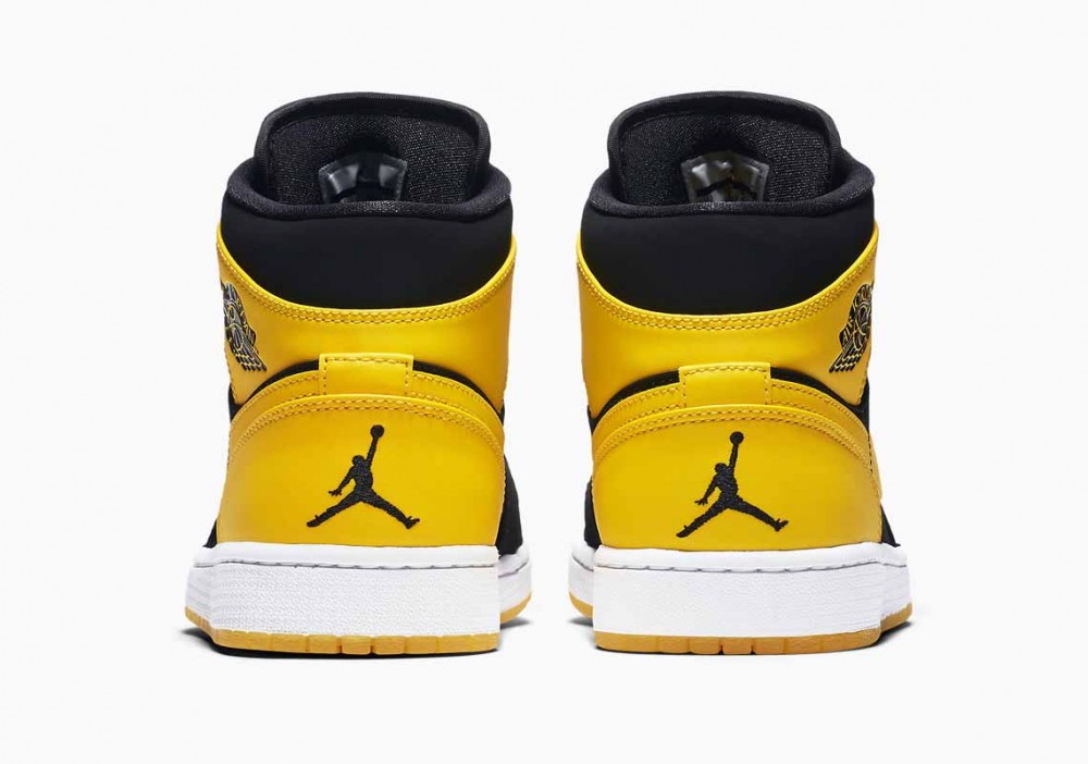 Air Jordan 1 Retro Mid New Love Negro Amarillo para Hombre y Mujer