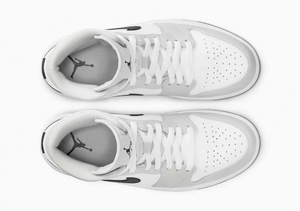 Air Jordan 1 Mid Gris Humo Claro/Blanco para Hombre y Mujer