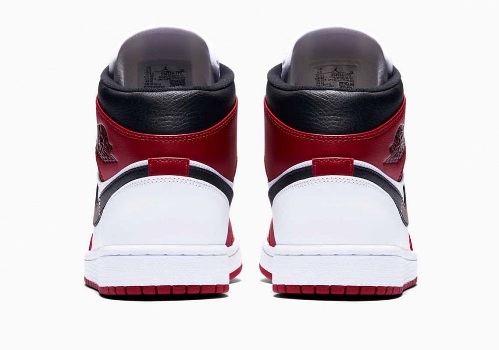Air Jordan 1 Mid Chicago Blanco Rojo Negro para Hombre y Mujer