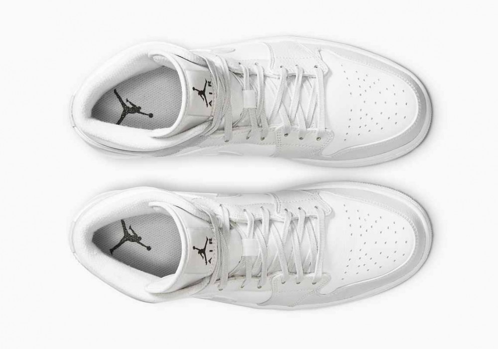 Air Jordan 1 Mid Gris Blanco Camo para Hombre y Mujer