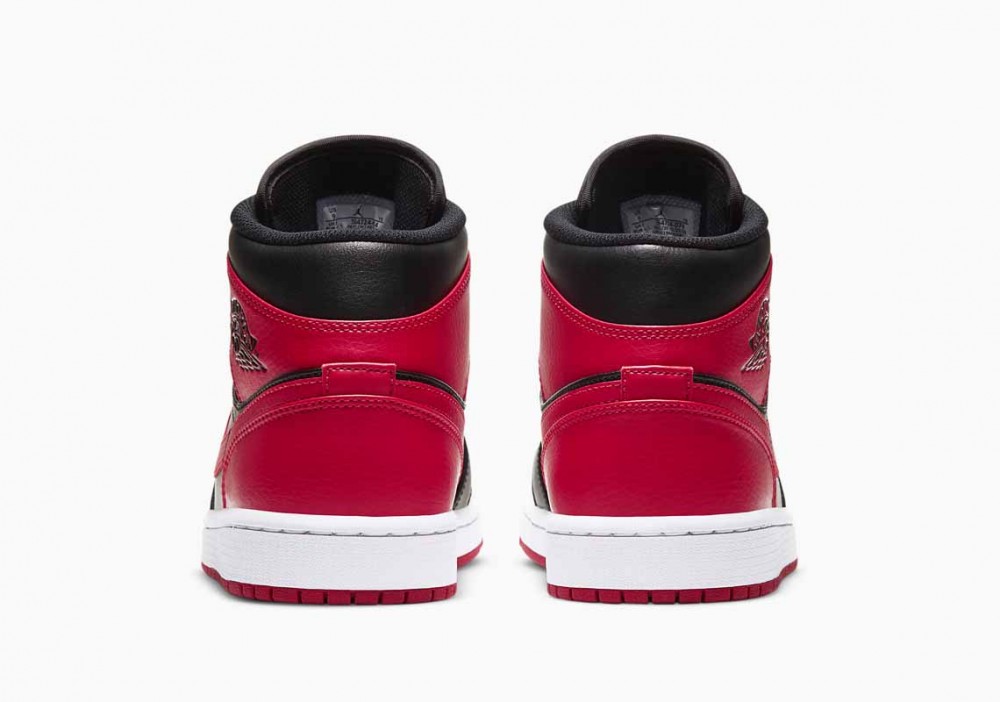 Air Jordan 1 Mid Banned Negro Rojo Universitario para Hombre y Mujer