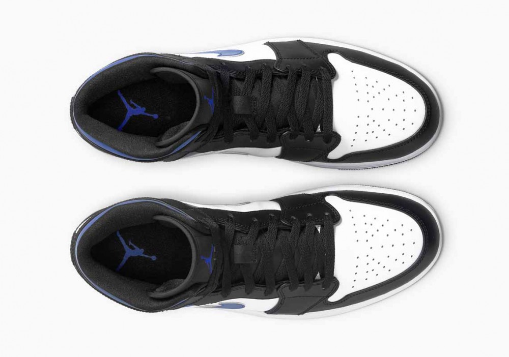 Air Jordan 1 Mid Blanco Negro Racer Azul para Hombre y Mujer