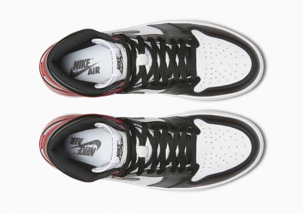 Air Jordan 1 Retro High Negro Toe Blanco Negro Varsity Rojo para Hombre y Mujer