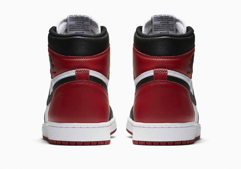 Air Jordan 1 Retro High Negro Toe Blanco Negro Varsity Rojo para Hombre y Mujer