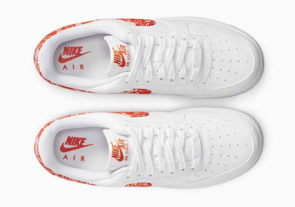 Nike Air Force 1 Low '07 Naranja Paisley Blancas para Hombre y Mujer