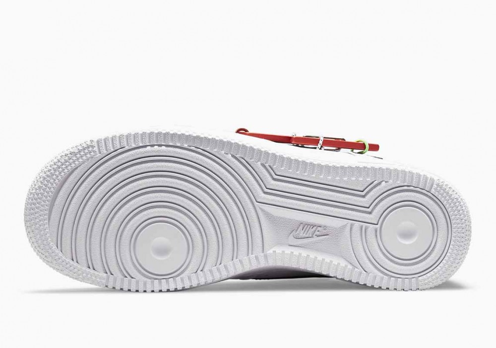 Nike Air Force 1 '07 Premium Mosquetón Swoosh Blanco Negro Rojo para Hombre y Mujer