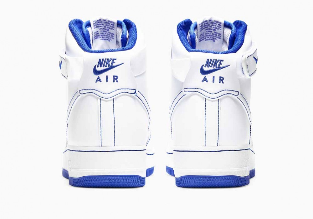 Nike Air Force 1 Alto '07 Puntada de Contraste Azul Real Blanca para Hombre y Mujer