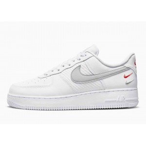 Nike Air Force 1 '07 Double Mini Swooshes Blanco Picante Rojo Gris para Hombre y Mujer