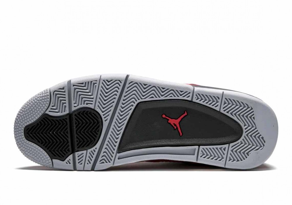 Air Jordan 4 Retro Toro Bravo Rojo Fuego Negro Gris para Hombre y Mujer