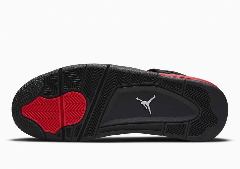 Air Jordan 4 Retro Red Thunder Negro Carmesí para Hombre y Mujer