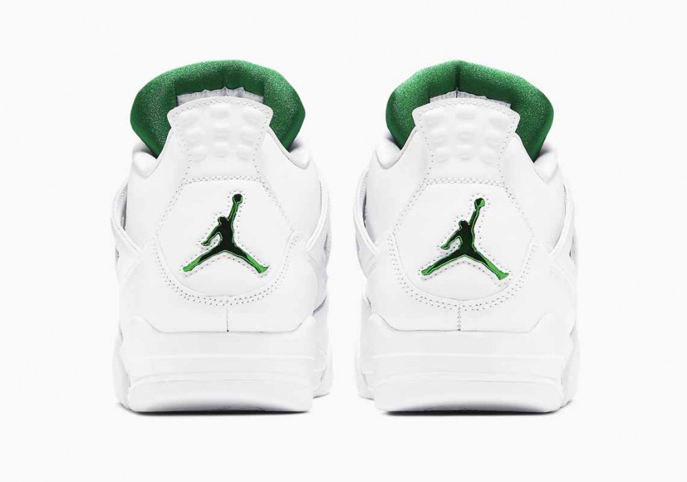 Air Jordan 4 Retro Metálico Verde Blanco para Hombre y Mujer