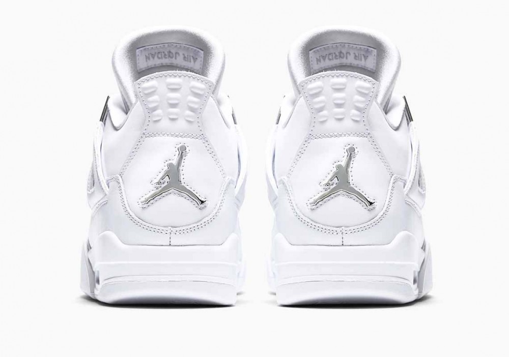 Air Jordan 4 Retro Pure Money Blanco Metálico Plata para Hombre y Mujer