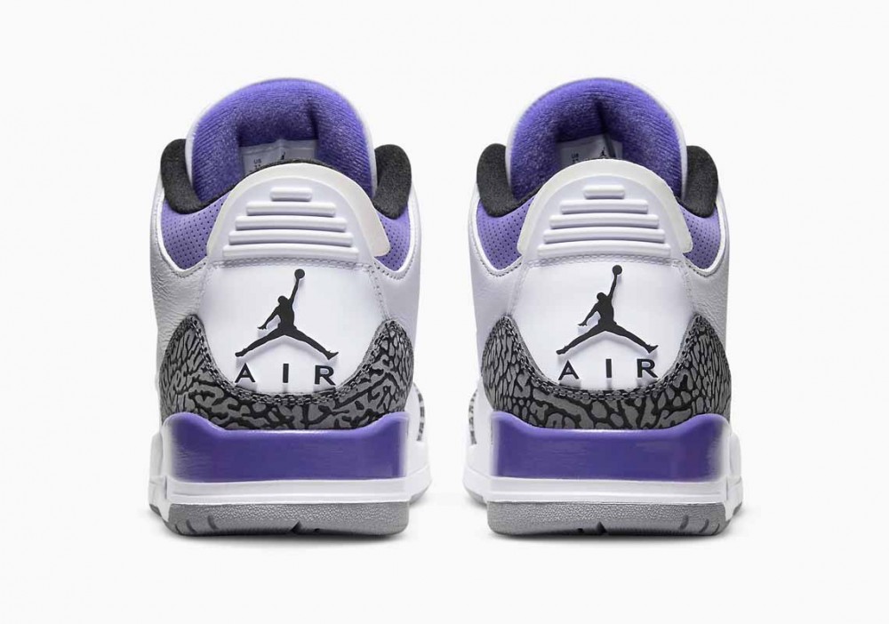 Air Jordan 3 Retro Dark Iris Blanco Negro Púrpura para Hombre y Mujer