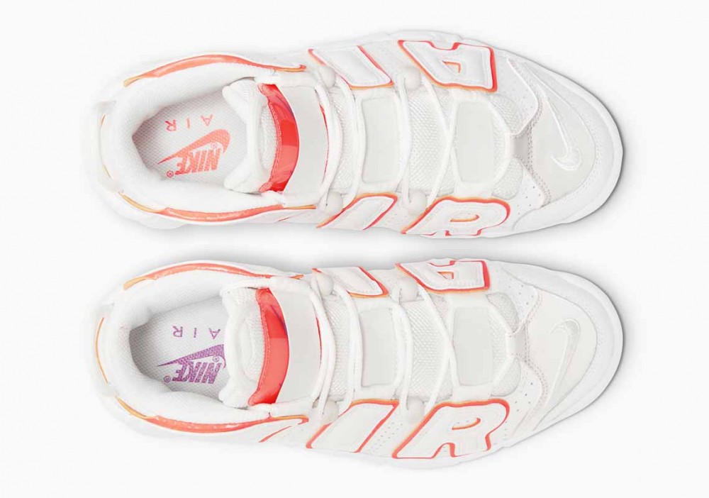 Nike Air More Uptempo Atardecer Blanco Naranja para Hombre y Mujer