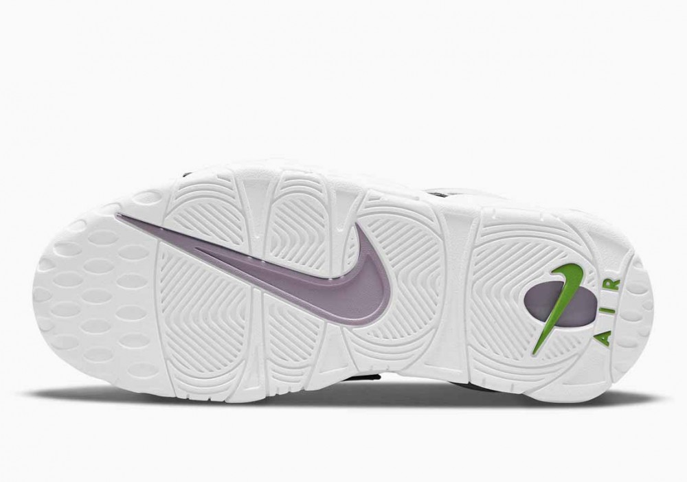 Nike Air More Uptempo Negro Plata Metálica Verde para Hombre y Mujer