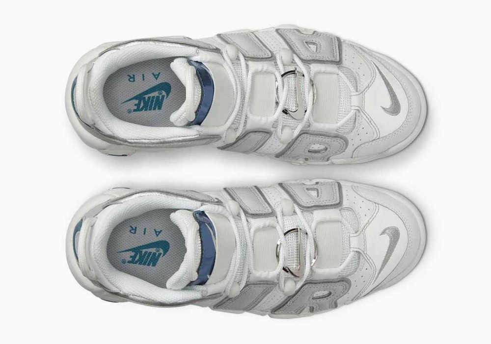 Nike Air More Uptempo Blancas Verde Azulado Metalizado para Hombre y Mujer