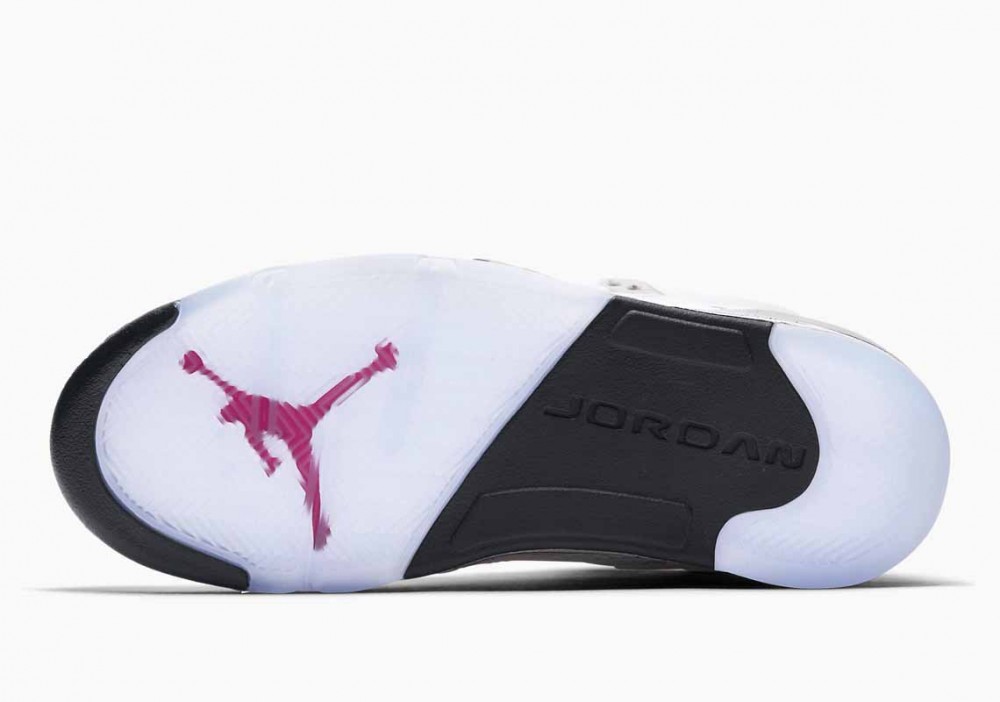 Air Jordan 5 Retro Blanco Cemento Gris Rojo para Hombre y Mujer