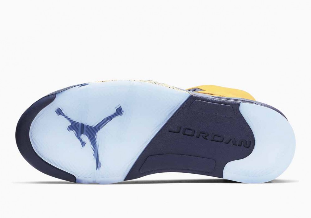 Air Jordan 5 Retro Michigan Amarillo Azul Marino Universitario para Hombre y Mujer