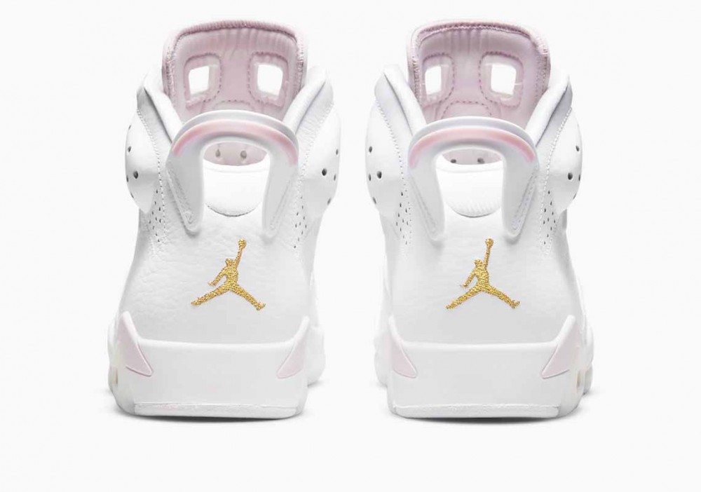 Air Jordan 6 Retro Gold Hoops Blancas Rosa Apenas para Hombre y Mujer