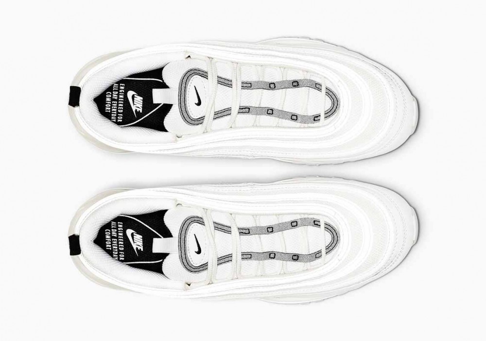 Nike Air Max 97 Blancas Cumbre Negras Plata para Hombre y Mujer