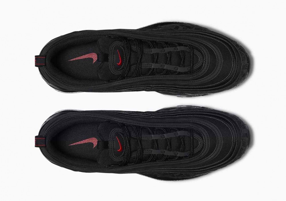 Nike Air Max 97 Negras Rojas Impresión Reflectante para Hombre