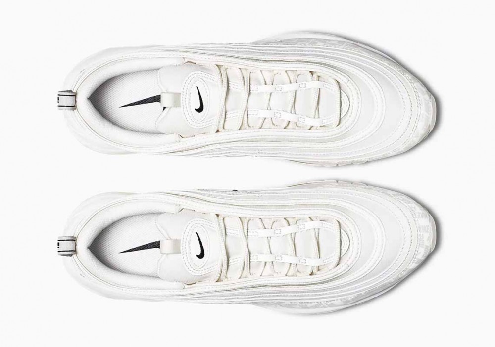 Nike Air Max 97 Blancas Crema Logotipo Reflectante para Hombre