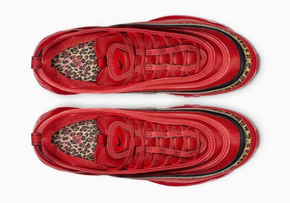 Nike Air Max 97 Rojas Negras Leopardo para Hombre y Mujer