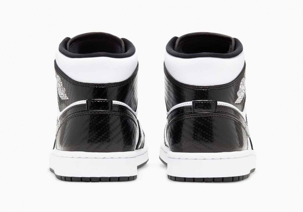 Air Jordan 1 Mid SE Carbon Fiber All Star Blanca Negra para Mujer y Hombre