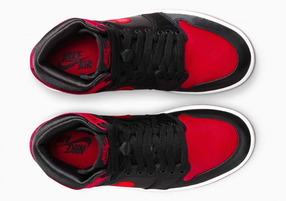 Air Jordan 1 Retro High OG 'Satin Bred' Negras Rojas para Mujer y Hombre