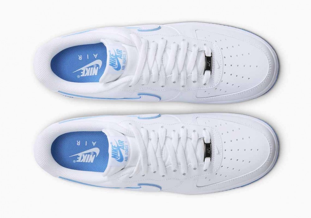 Nike Air Force 1 '07 Low Blancas Suela Azul Universitaria para Mujer y Hombre