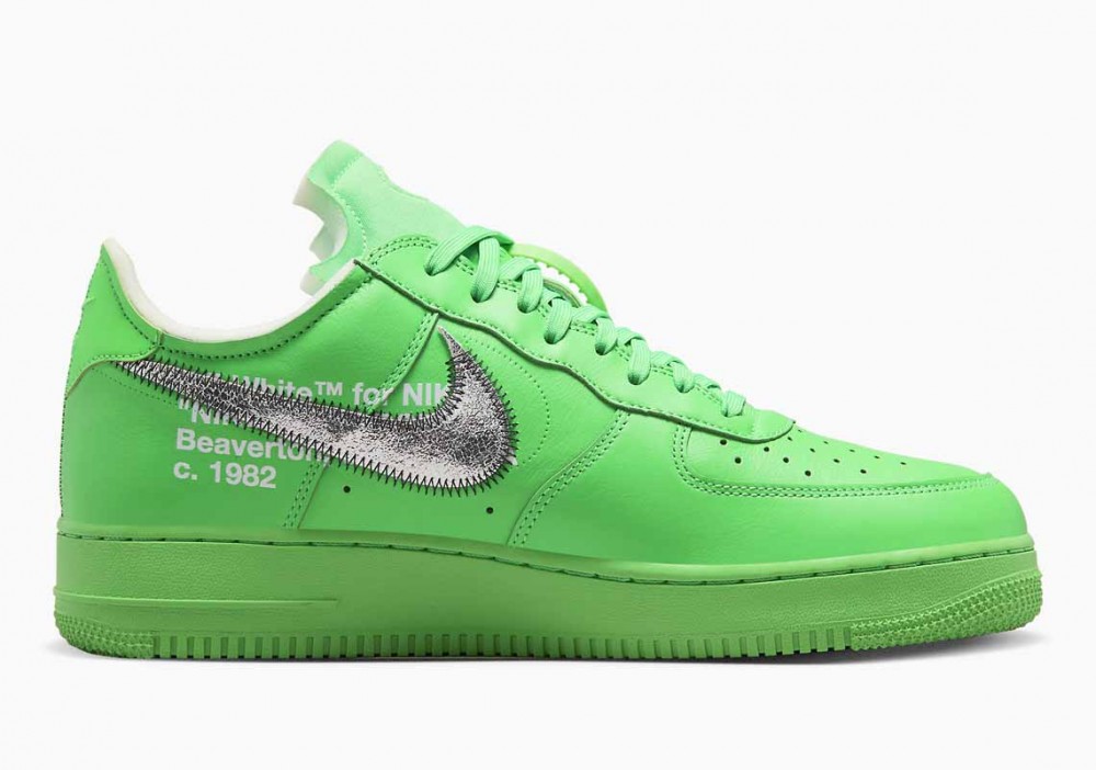Off-White x Nike Air Force 1 Low “Brooklyn” Verde Plata para Mujer y Hombre