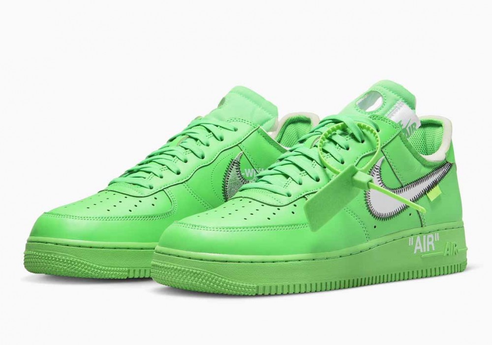 Off-White x Nike Air Force 1 Low “Brooklyn” Verde Plata para Mujer y Hombre