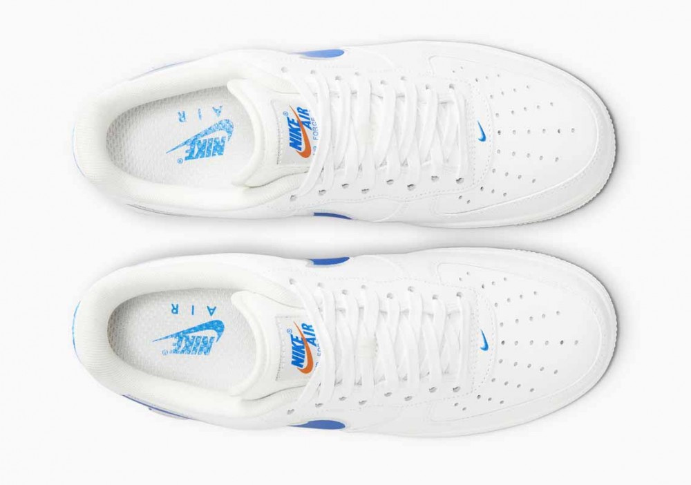Nike Air Force 1 '07 Swoosh con Ribete Blancas Foto Azul para Mujer y Hombre