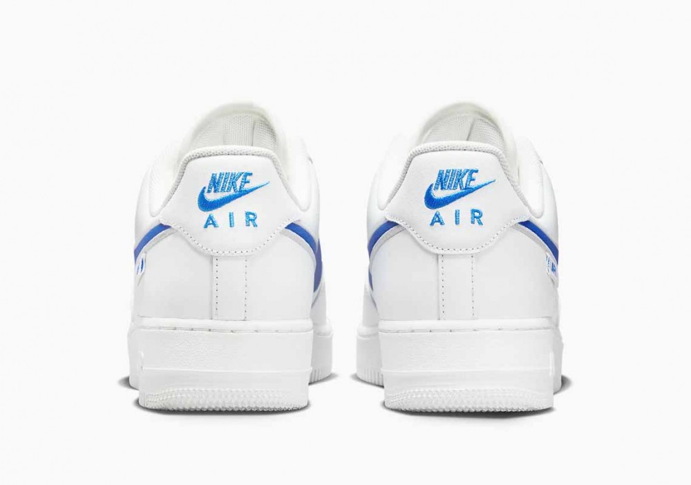 Nike Air Force 1 '07 Swoosh con Ribete Blancas Foto Azul para Mujer y Hombre