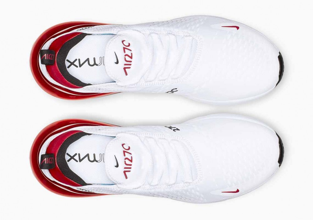 Nike Air Max 270 Blanca Negra Universidad Roja para Mujer y Hombre