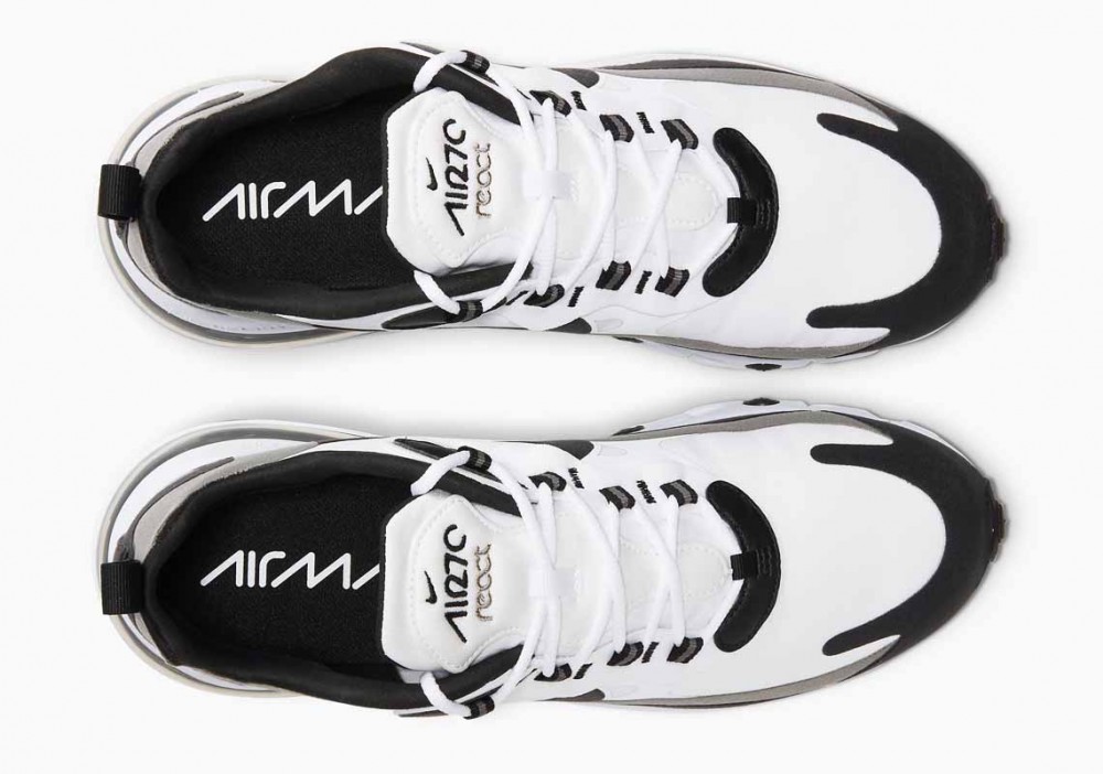 Nike Air Max 270 React Blanca Negra Peltre Metalizado para Mujer y Hombre