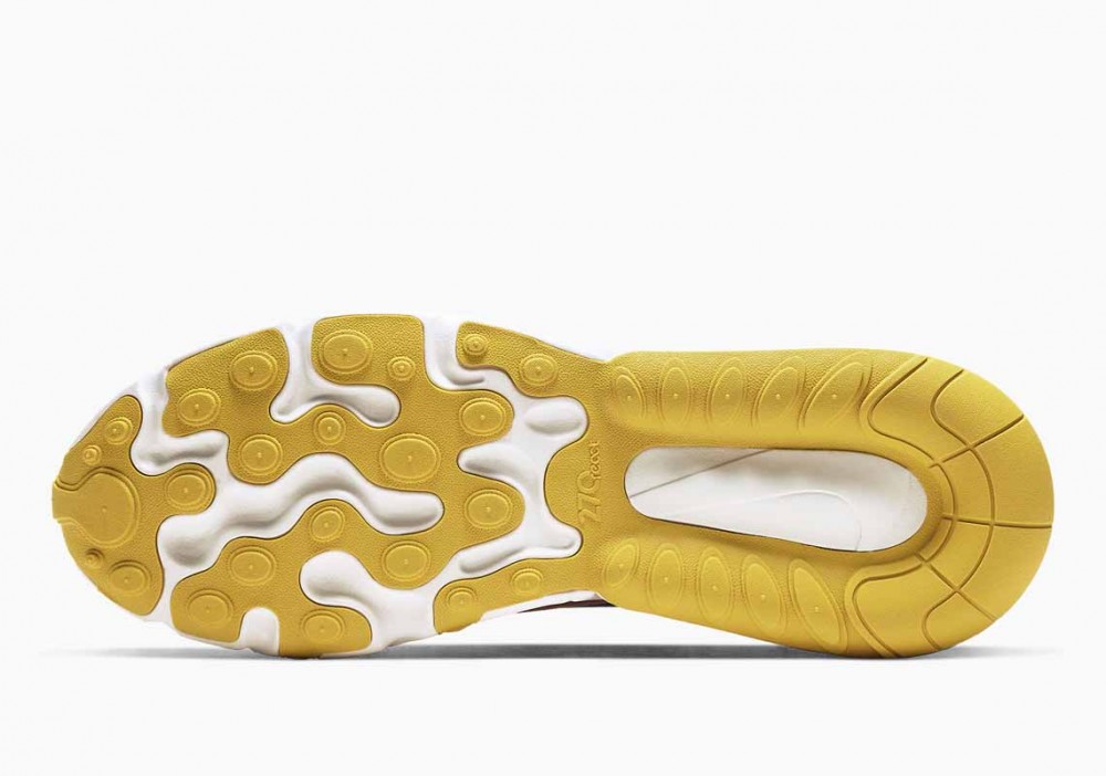 Nike Air Max 270 React Blanca Turquesa Amarilla para Mujer y Hombre