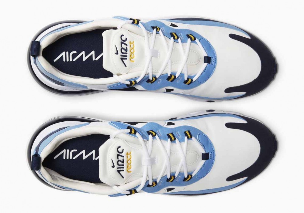 Nike Air Max 270 React UNC Blancas Azules para Mujer y Hombre