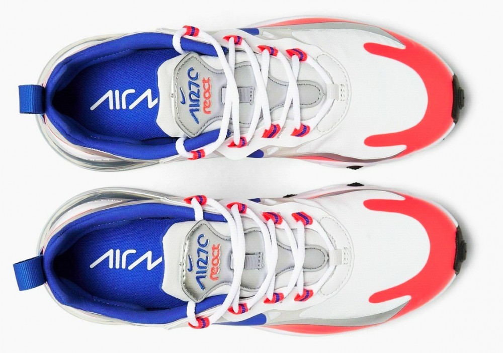 Nike Air Max 270 React Knicks Plata Azul Carmesí para Hombre y Mujer