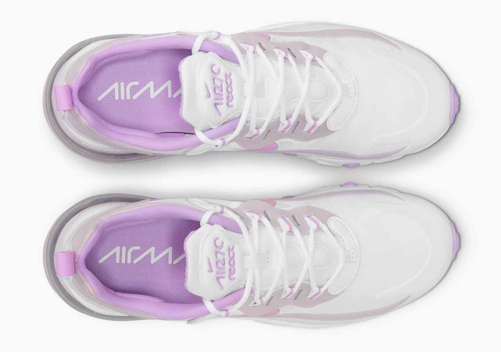 Nike Air Max 270 React Blancas Violeta Claro para Mujer
