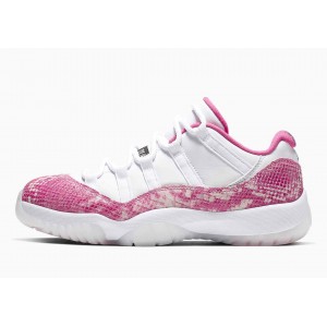 Air Jordan 11 Retro Low Blancas Piel De Serpiente Rosa para Mujer